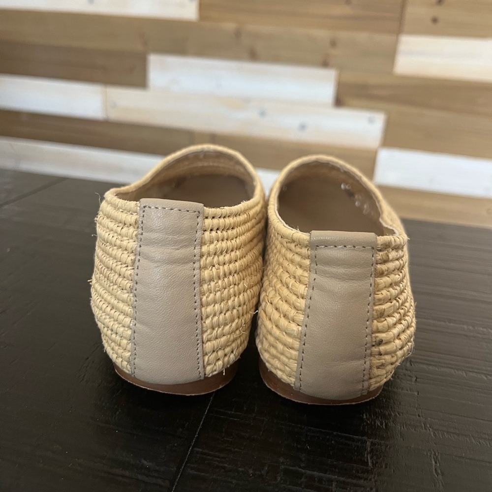 Zara Raffia Rafia Woven Jute Natural Ballet Flats SZ 40 - Picture 4 of 6